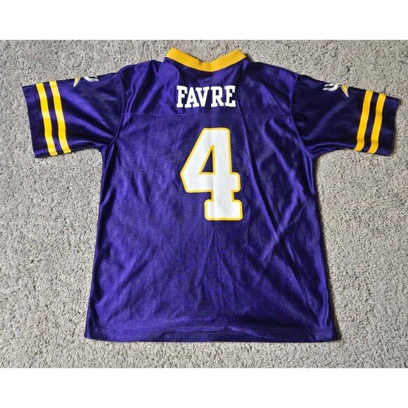 NFL Minnesota Vikings Youth Brett Favre #4 Jersey Purple Youth Size XL - Picture 2 of 4